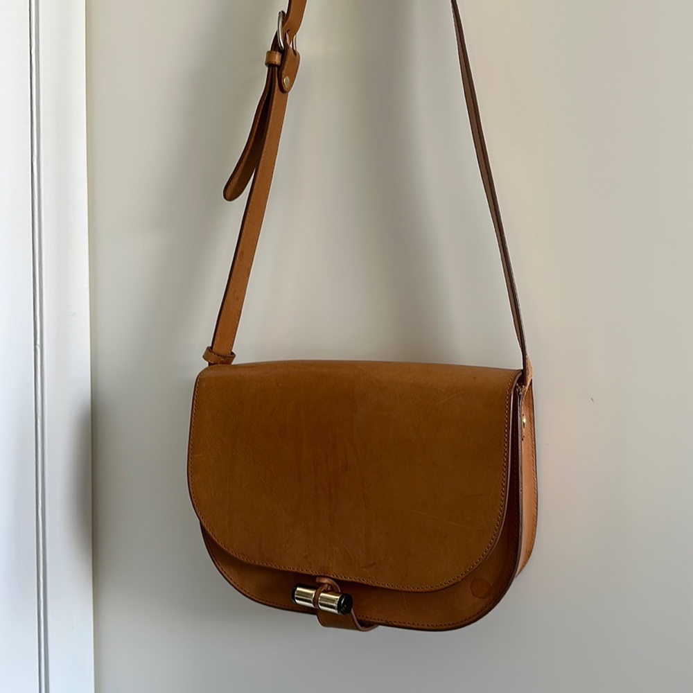APC crossbody bag in light caramel brown leather